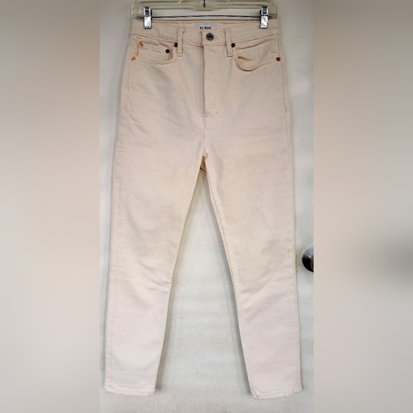 RE/DONE 90s High Rise Ankle Crop size 28 Bone light cream color - Picture 2 of 13